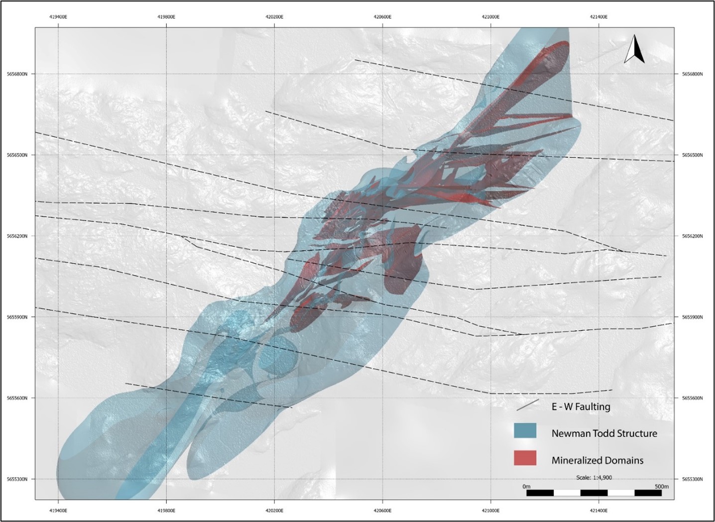 Newman Todd structure with new mineralized domains.
