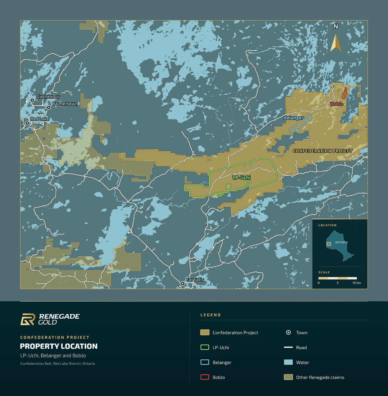 Project location map for the BobJo, LP-Uchi, and Belanger project areas.